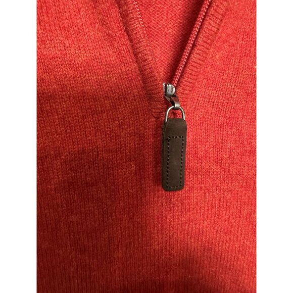 Club Room 2-Ply Cashmere Quarter Zip Sweater Pullover Orange Knit Mens XL - Picture 3 of 7